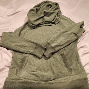 Womens XL LL Bean Olive Green Women's Sweater with cowl neck